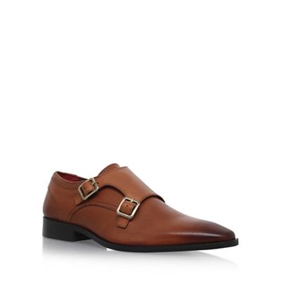 Brown 'Brook' flat double monk shoes